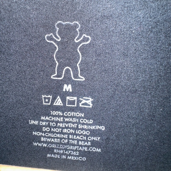 The Original Grizzly Skateboard Griptape Company Black Men's Tshirt - Picture 4 of 5